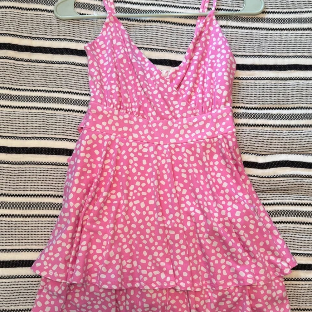 Pink and White Polka Dot Dress